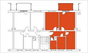 Typische 3 Raumwohnung im viergeschossigen Neubausegment